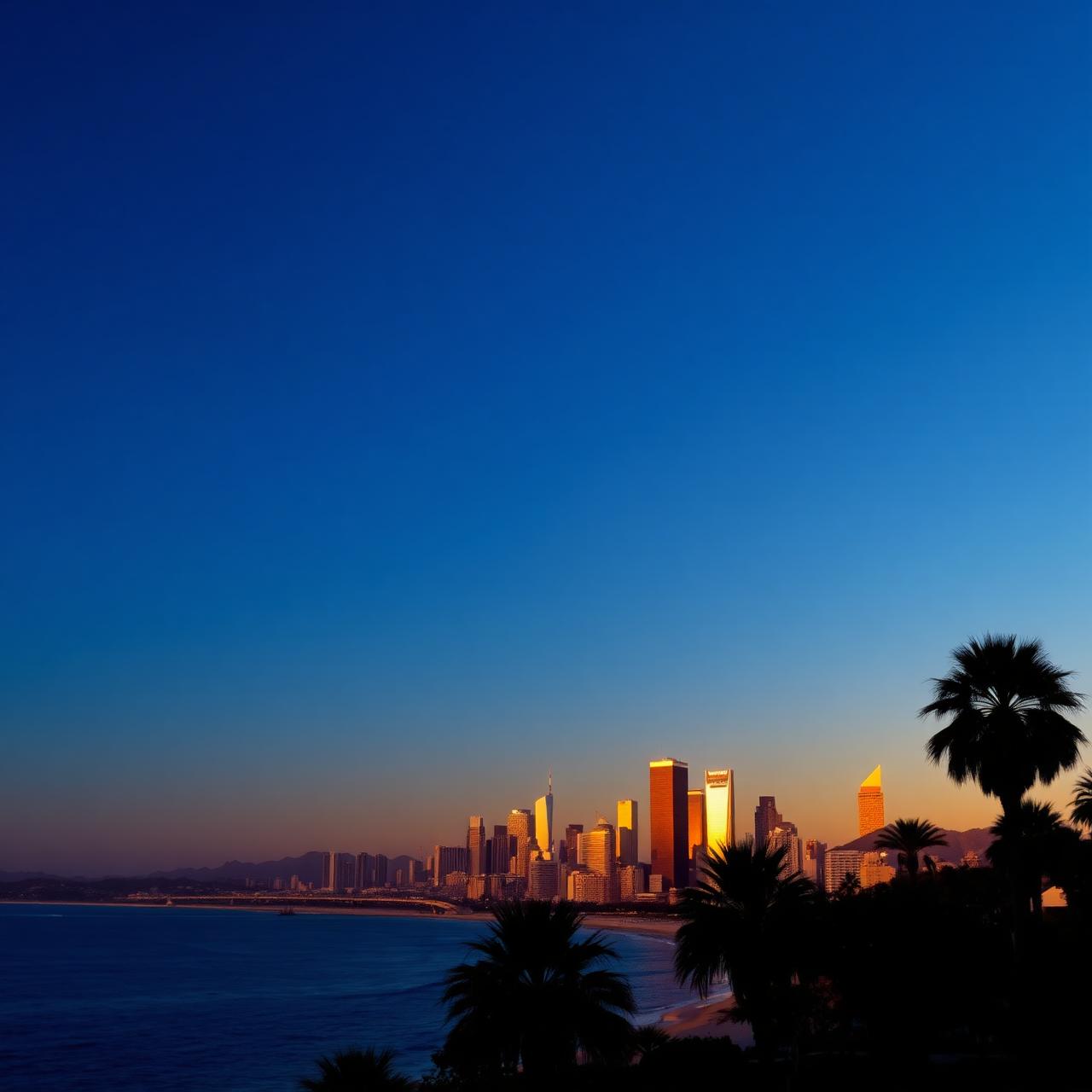 California coastal skyline at golden hour